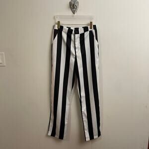 SPIRIT S Beetlejuice pant Halloween costume black white stripe high waist men